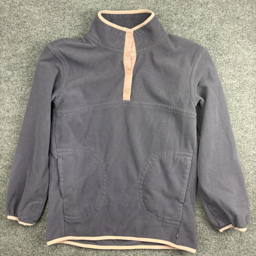 Athleta Girl Sweater Girls XXL 16 Purple‎ Fleece Snap Pullover Kangaroo